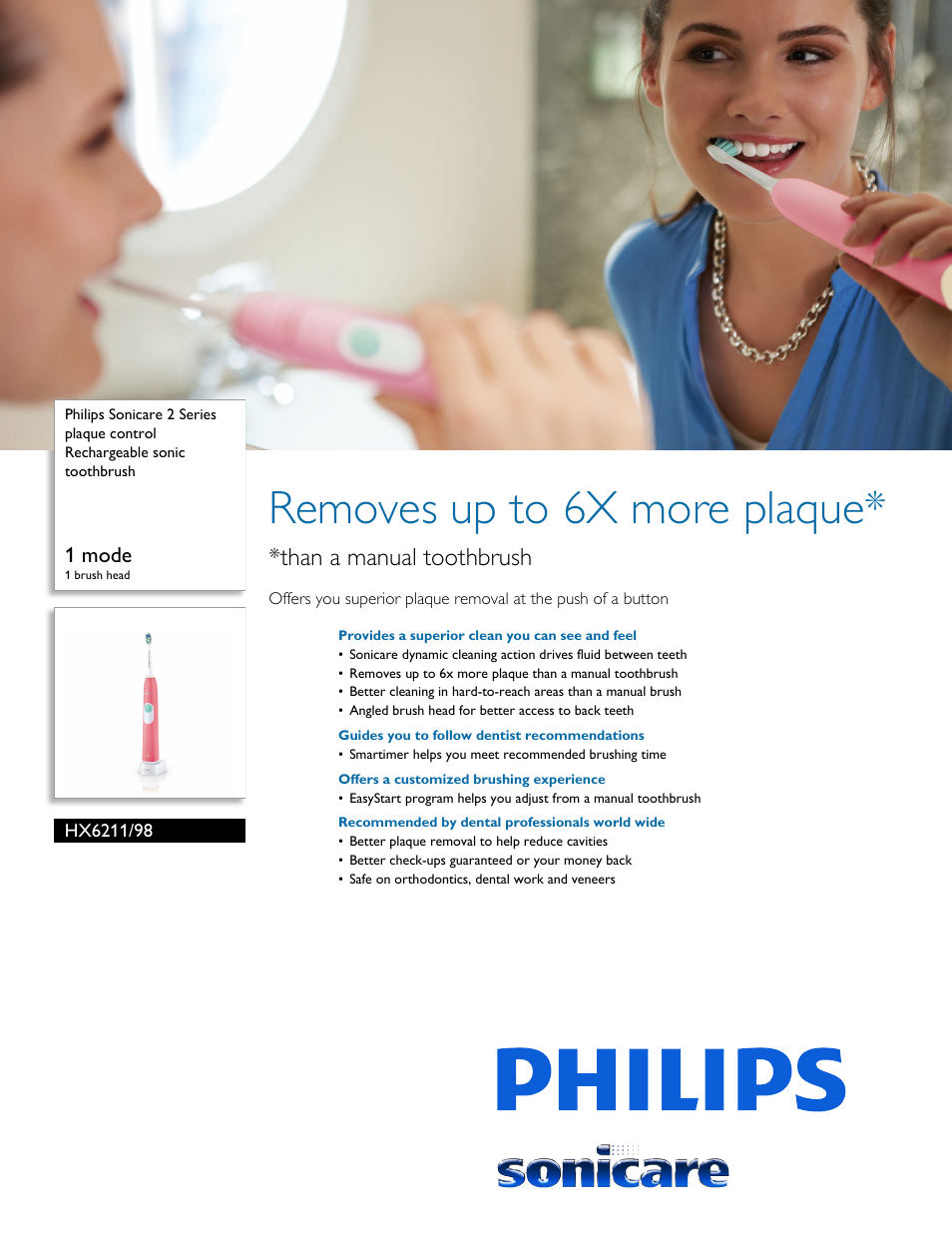 Philips HX6211-98 User Manual | 3 pages