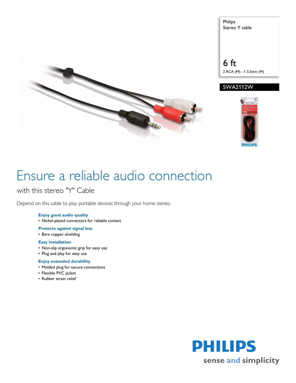 Philips SWA2112W-27 User Manual | 2 pages