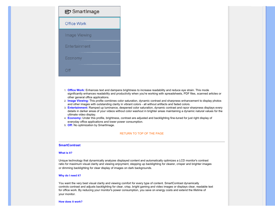 Smartcontrast | Philips 240BW9CB-27 User Manual | Page 31 / 121
