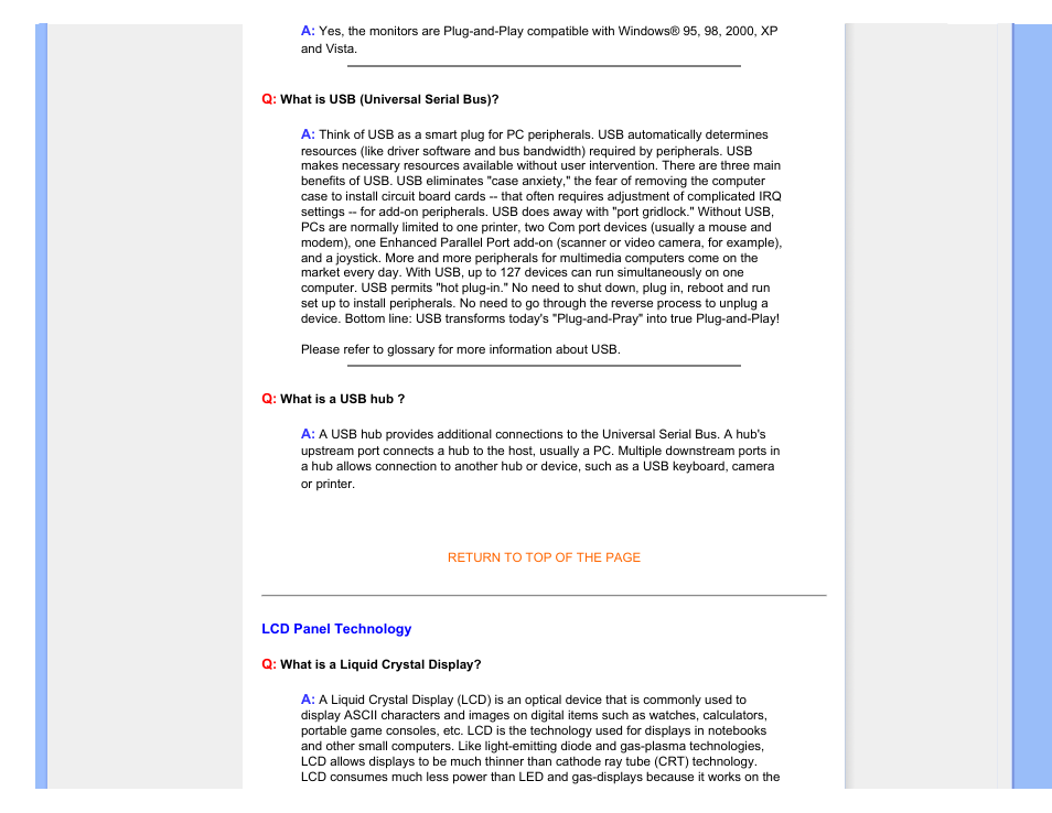 Lcd panel technology | Philips 240BW9CB-27 User Manual | Page 8 / 121