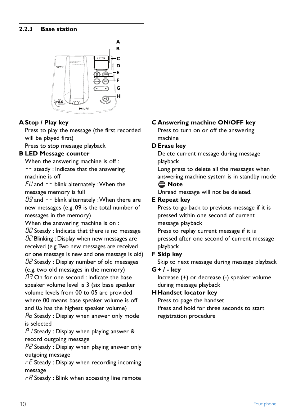 3 base station | Philips TD4454Q-37 User Manual | Page 12 / 46