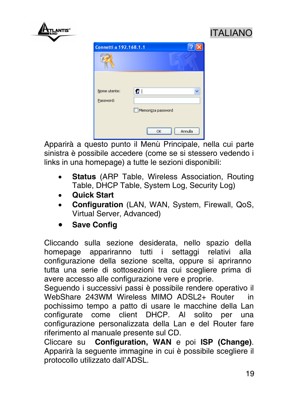 Italiano | Atlantis Land WebShare A02-RA243-W54M User Manual | Page 18 / 85