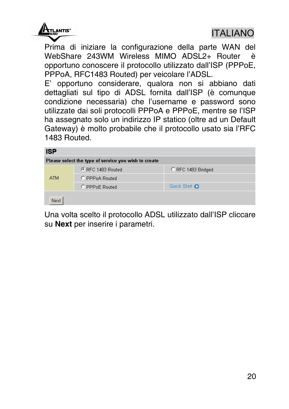 Italiano | Atlantis Land WebShare A02-RA243-W54M User Manual | Page 19 / 85