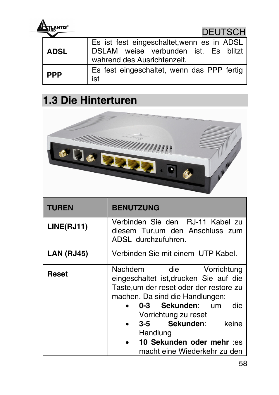 3 die hinterturen, Deutsch | Atlantis Land WebShare A02-RA243-W54M User Manual | Page 57 / 85