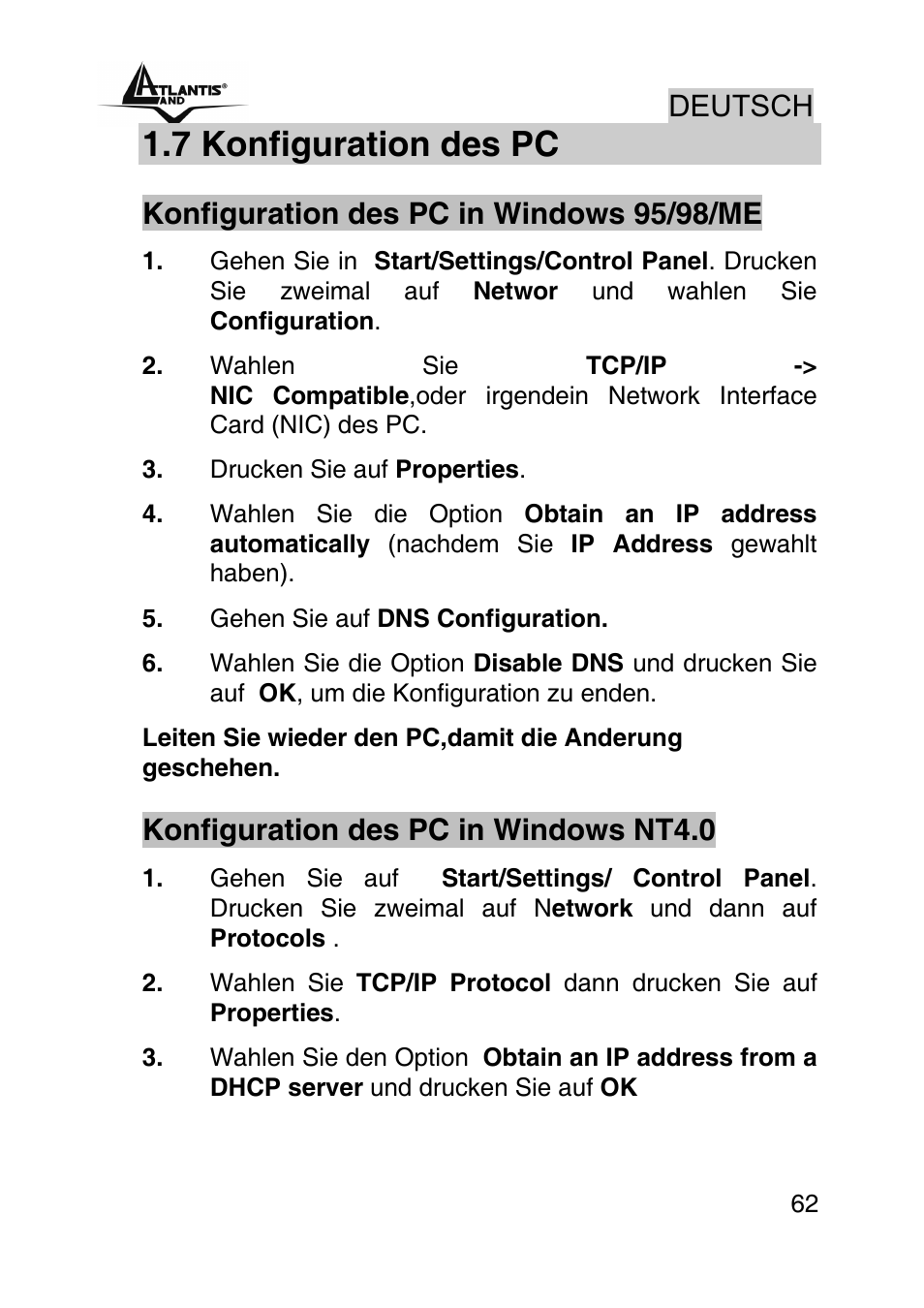 7 konfiguration des pc | Atlantis Land WebShare A02-RA243-W54M User Manual | Page 61 / 85