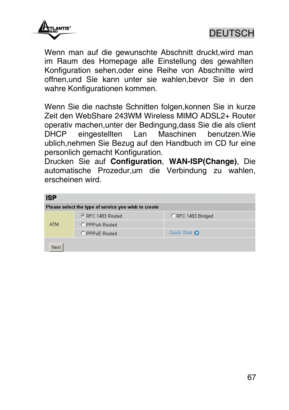 Deutsch | Atlantis Land WebShare A02-RA243-W54M User Manual | Page 66 / 85