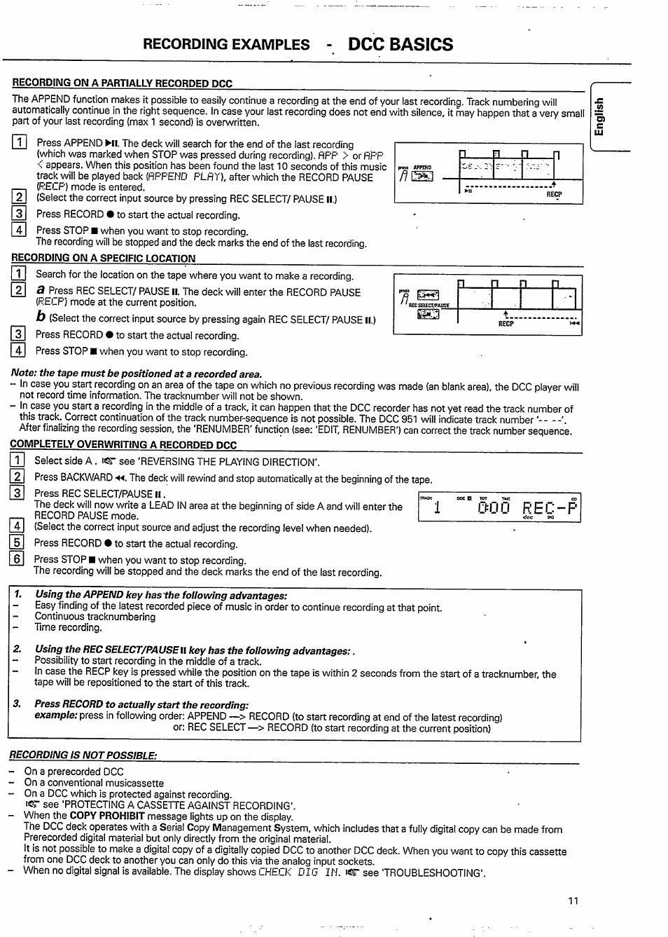 Ixio rec-p, Dcc basics, Recording examples | Philips DCC951-17S User Manual | Page 11 / 22