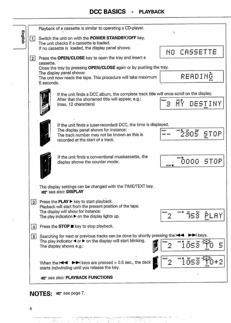 Dcc basics, Ho cñ55ei it, My destiny | 23€5 slop, 153 flry, Rfchding | Philips DCC951-17S User Manual | Page 8 / 22