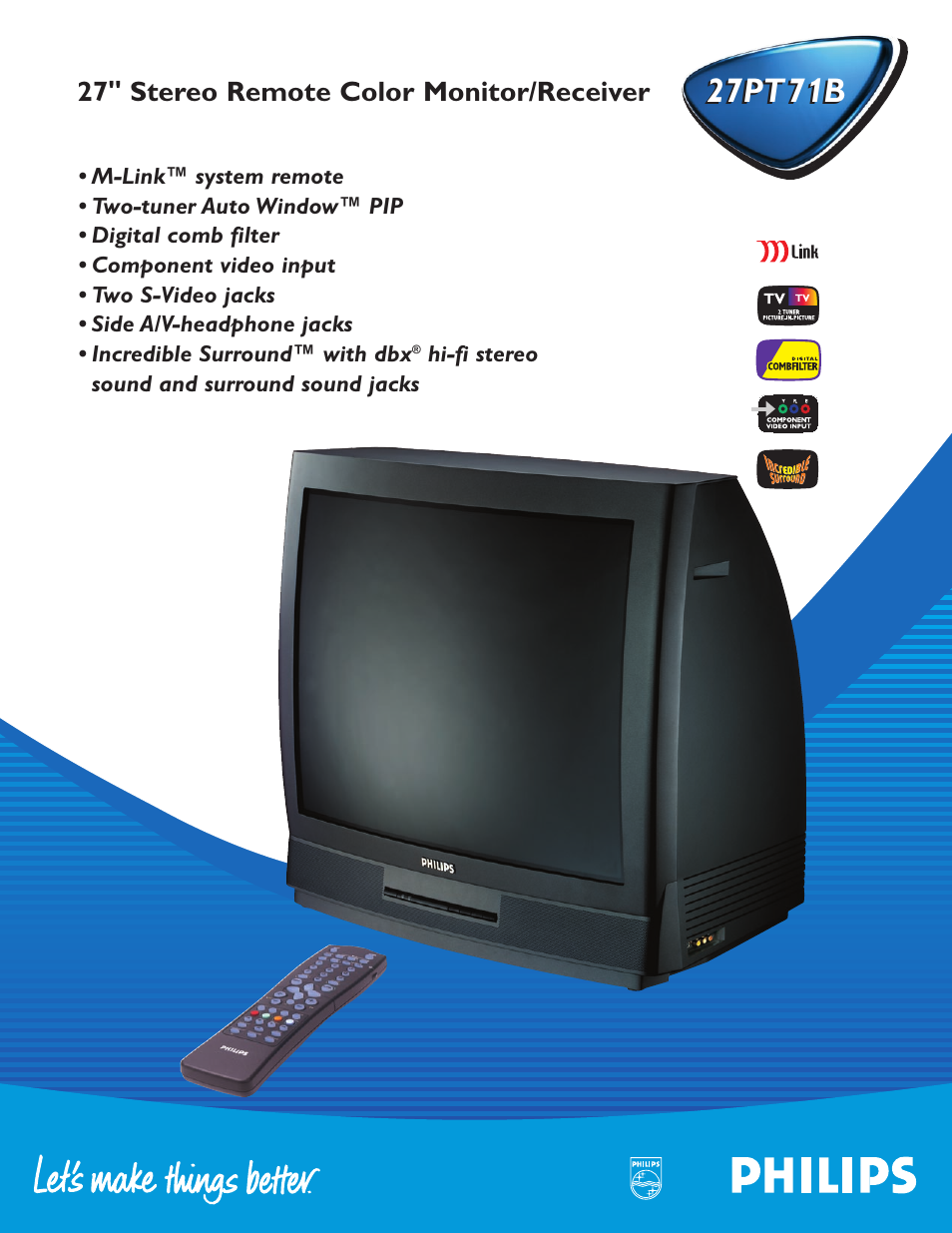 Philips 27PT71B User Manual | 2 pages