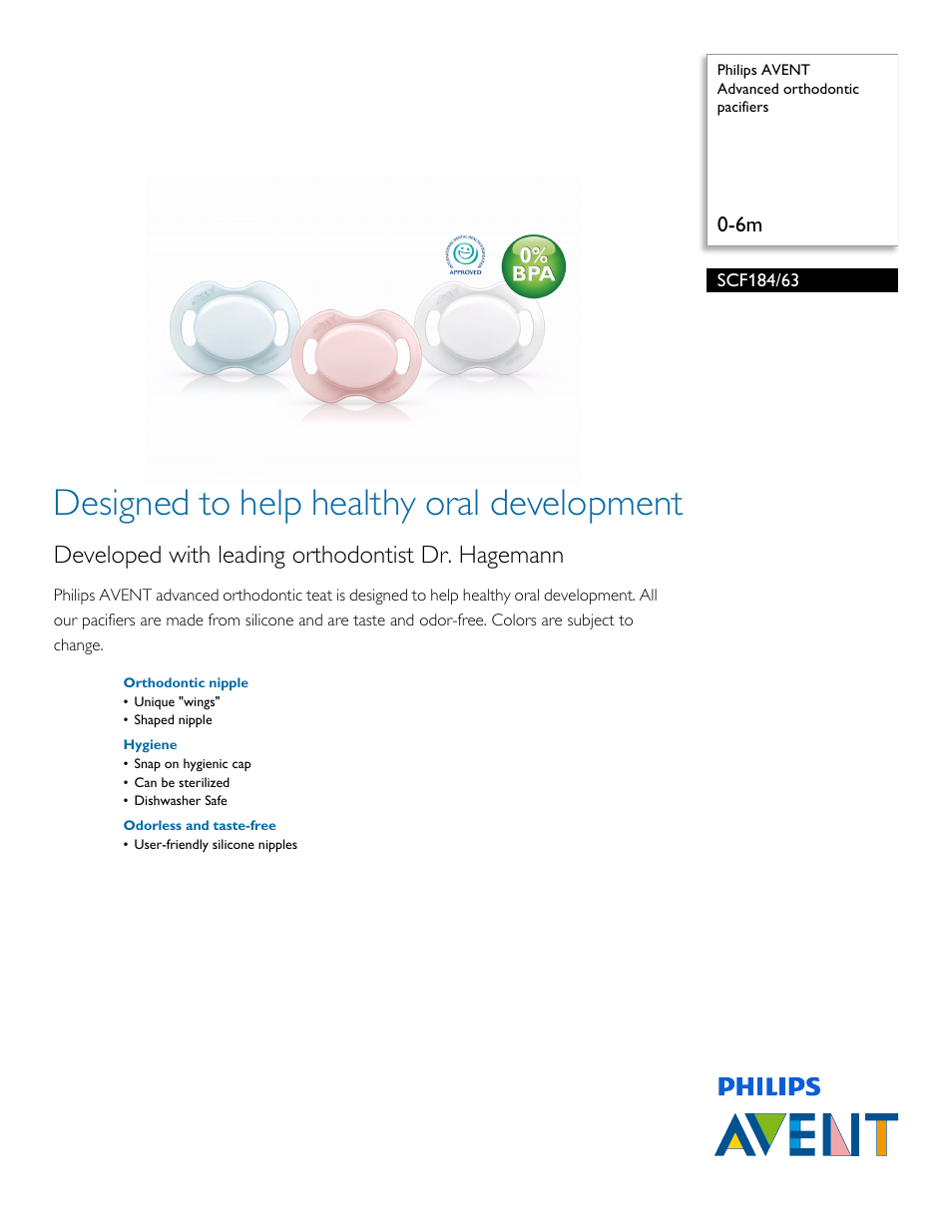 Philips SCF184-63 User Manual | 2 pages