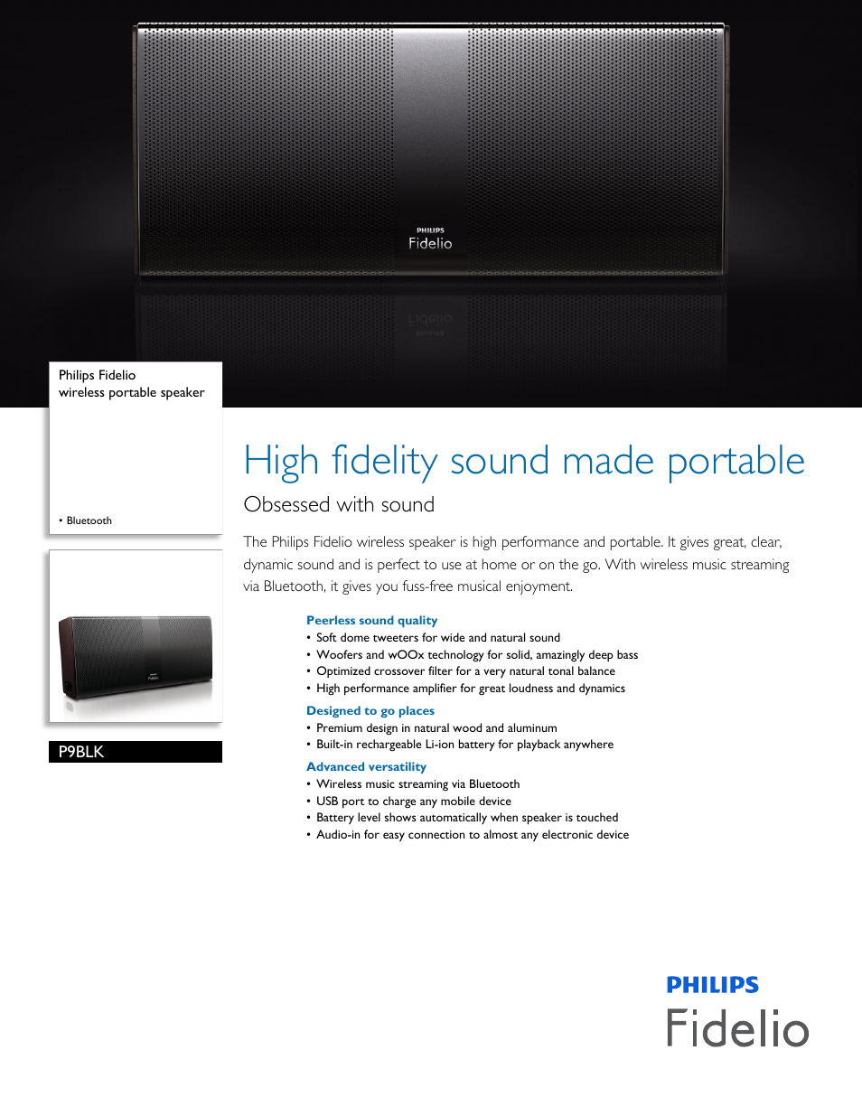 Philips P9BLK-37 User Manual | 3 pages