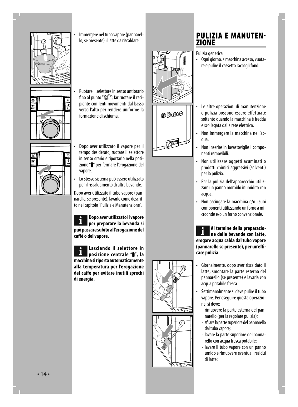 Pulizia e manuten zione | Philips 10003066 User Manual | Page 14 / 96