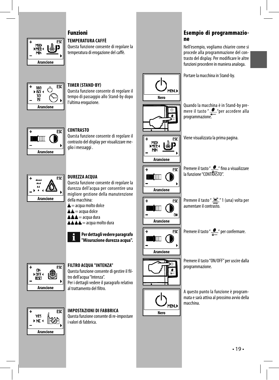 Funzioni, Esempio di programmazio- ne | Philips 10003066 User Manual | Page 19 / 96