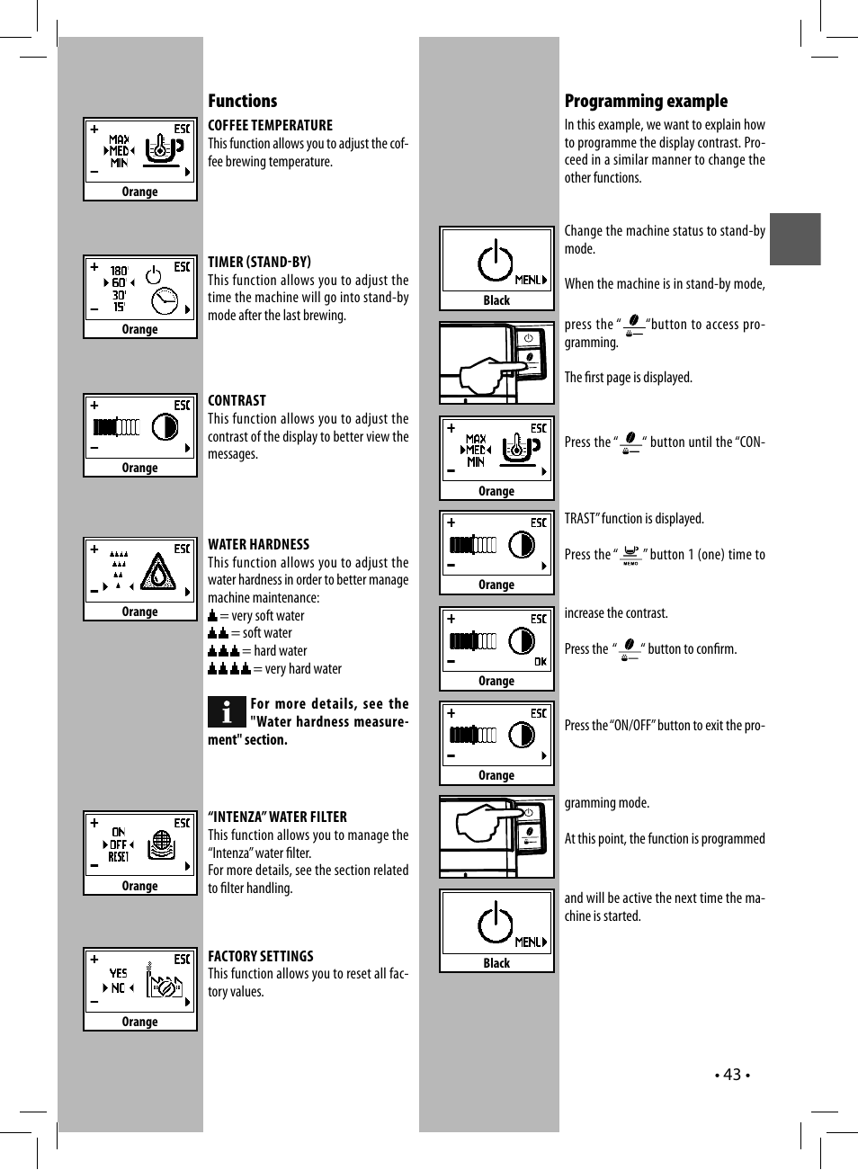 Functions, Programming example | Philips 10003066 User Manual | Page 43 / 96