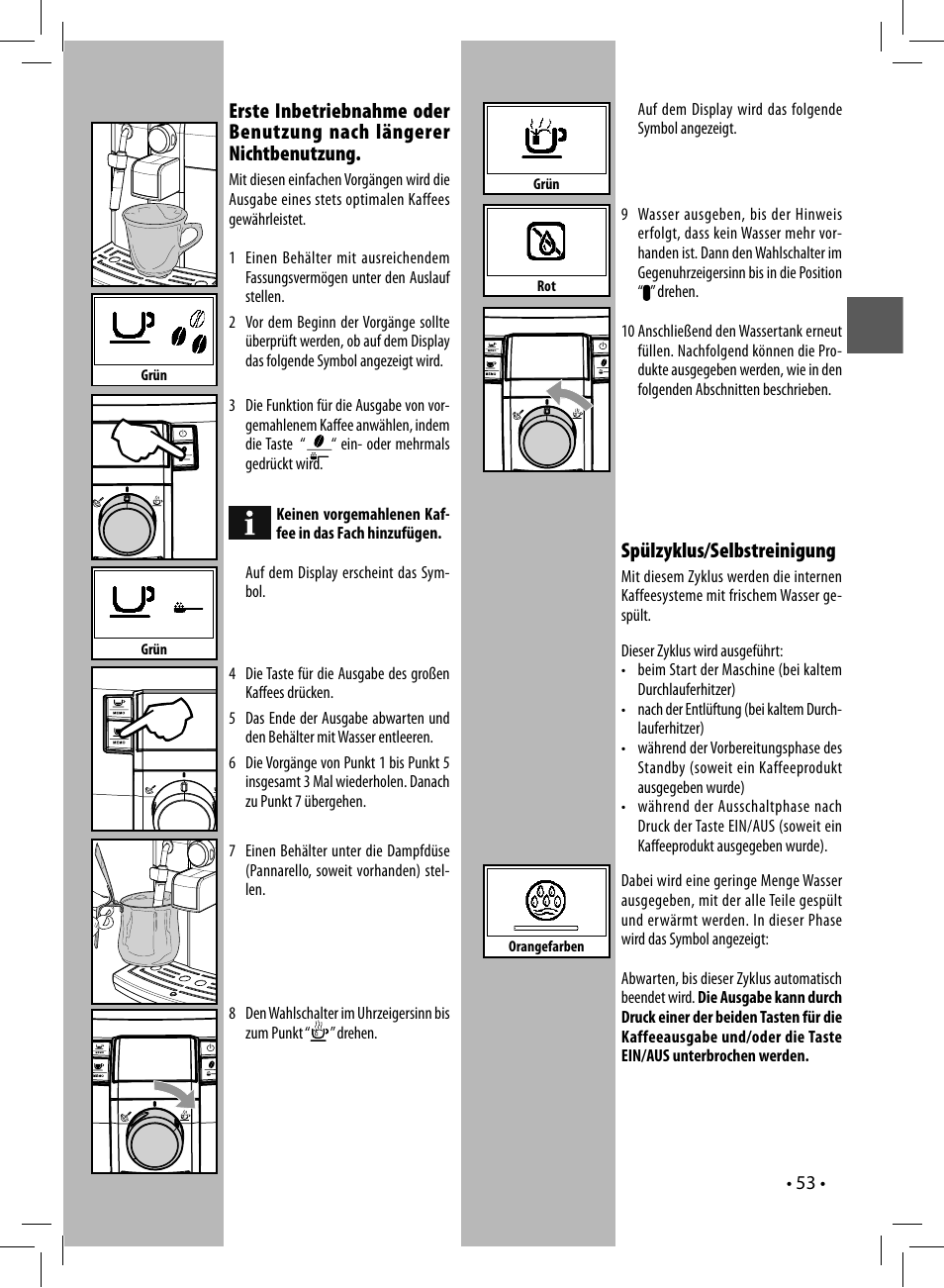 Spülzyklus/selbstreinigung | Philips 10003066 User Manual | Page 53 / 96