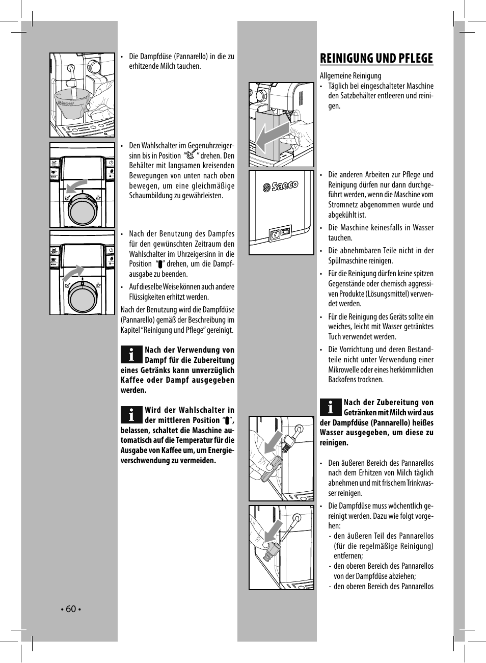 Reinigung und pflege | Philips 10003066 User Manual | Page 60 / 96