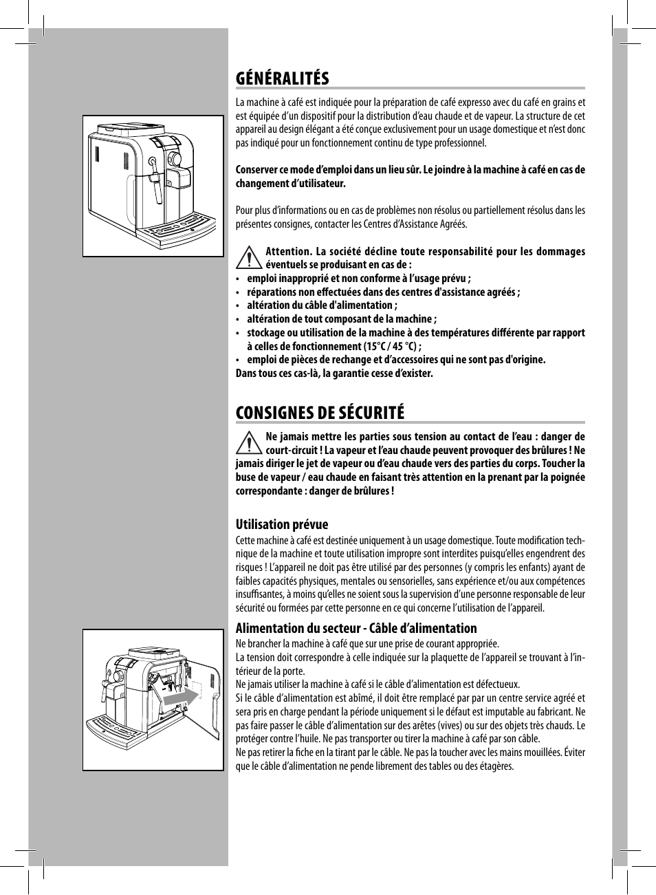 Généralités, Consignes de sécurité | Philips 10003066 User Manual | Page 72 / 96