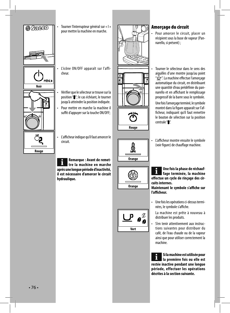 Amorçage du circuit | Philips 10003066 User Manual | Page 76 / 96