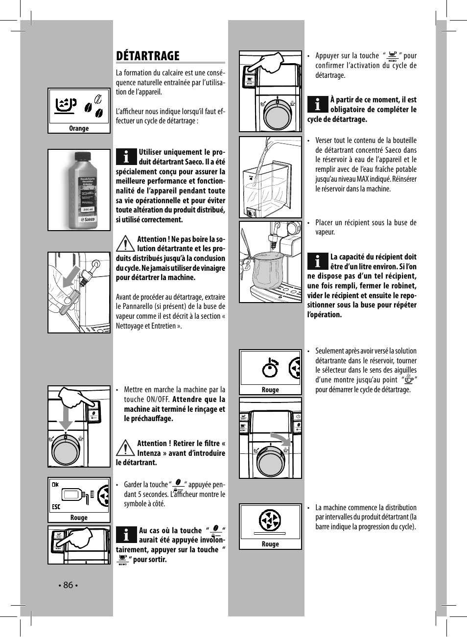 Détartrage | Philips 10003066 User Manual | Page 86 / 96