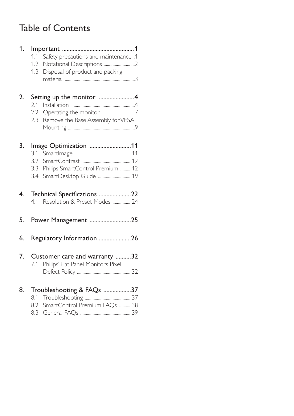 Philips 220S4LSB-00 User Manual | Page 2 / 44