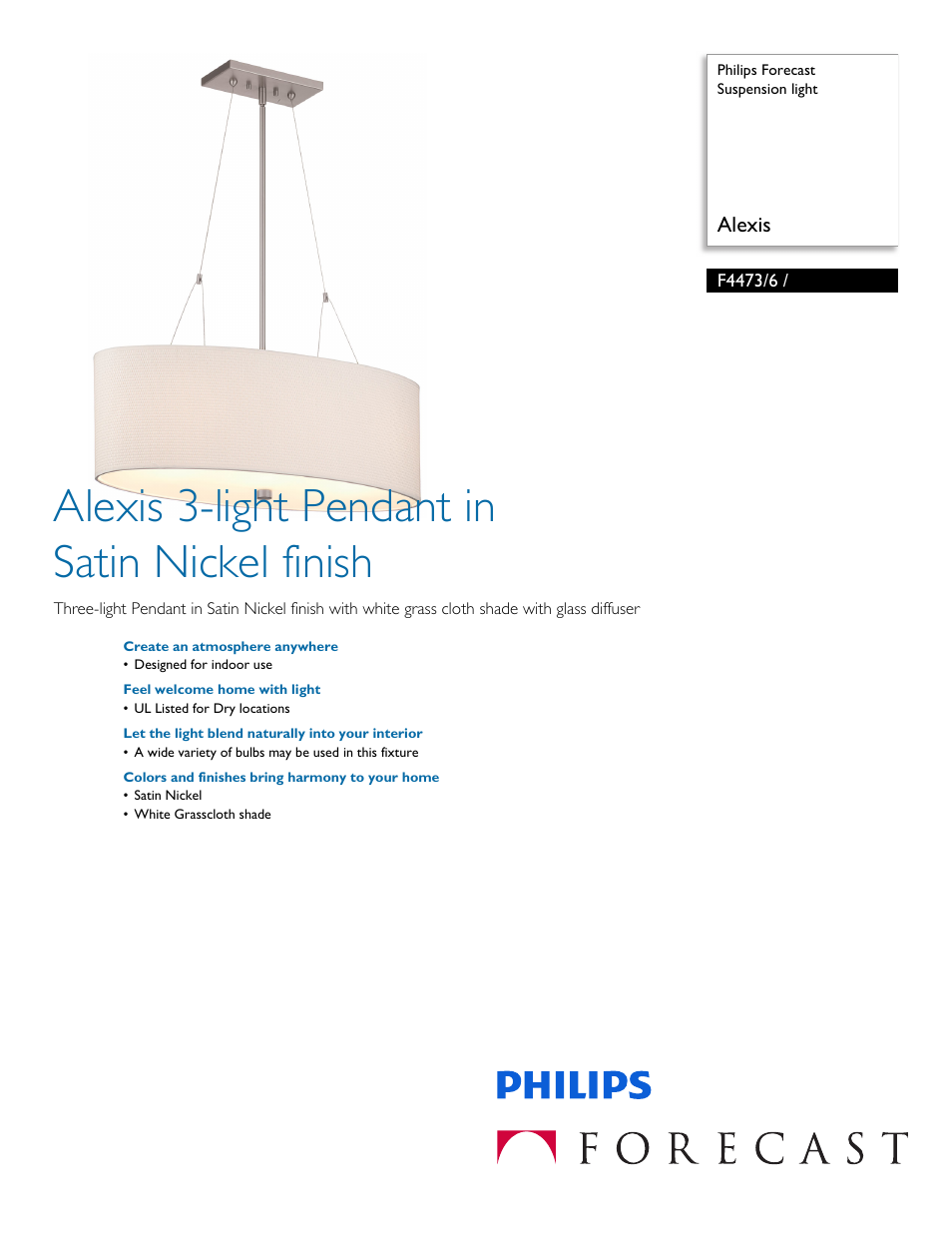 Philips F44736 User Manual | 2 pages