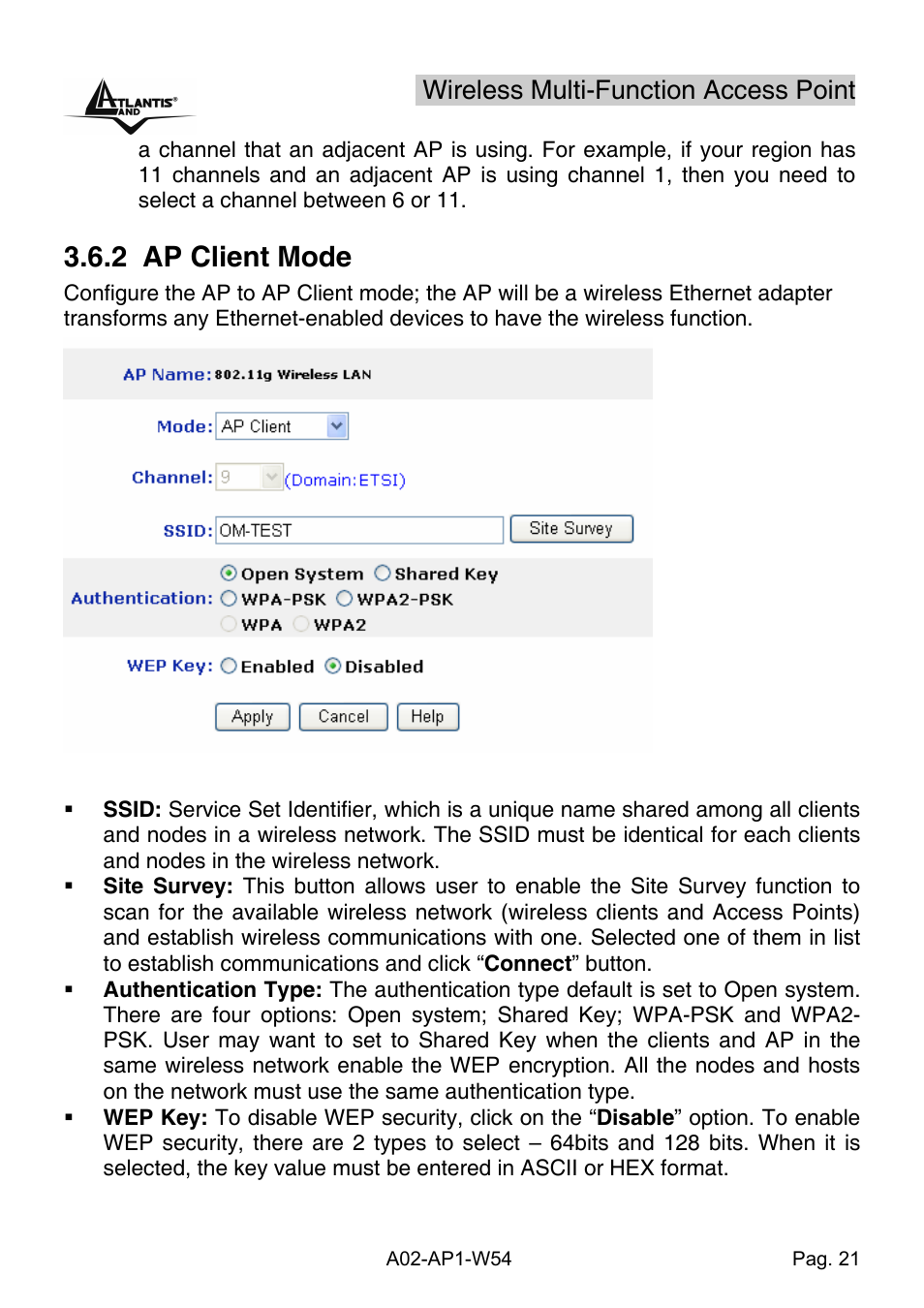 2 ap client mode, Wireless multi-function access point | Atlantis Land A02-AP1-W54 User Manual | Page 28 / 53