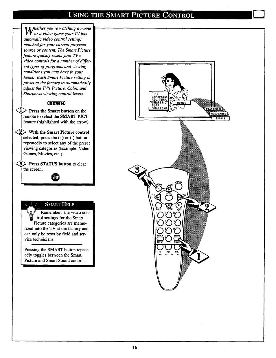 Philips COLOR TV 25 INCH TABLE User Manual | Page 15 / 28