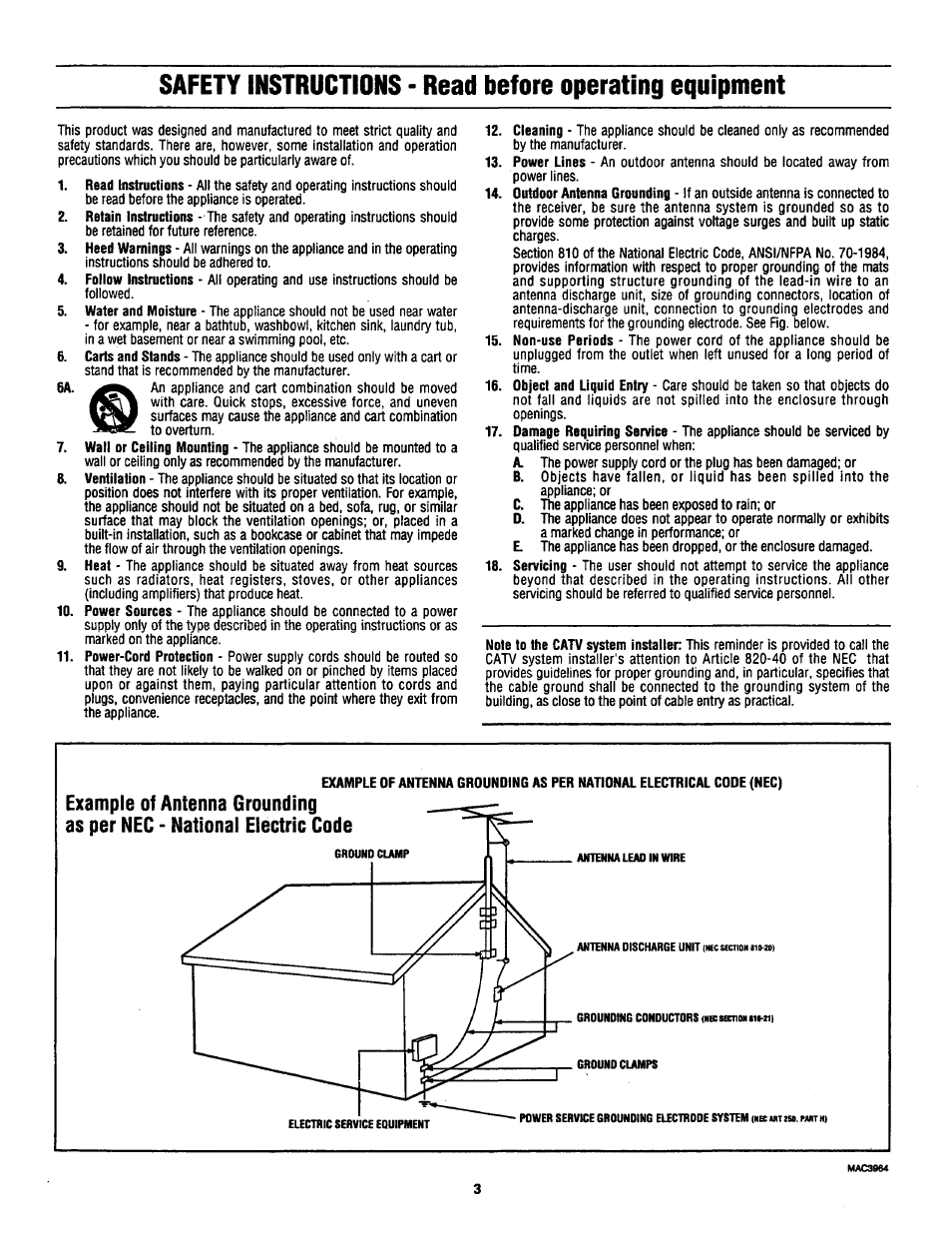 Philips COLOR TV 25 INCH TABLE User Manual | Page 3 / 28