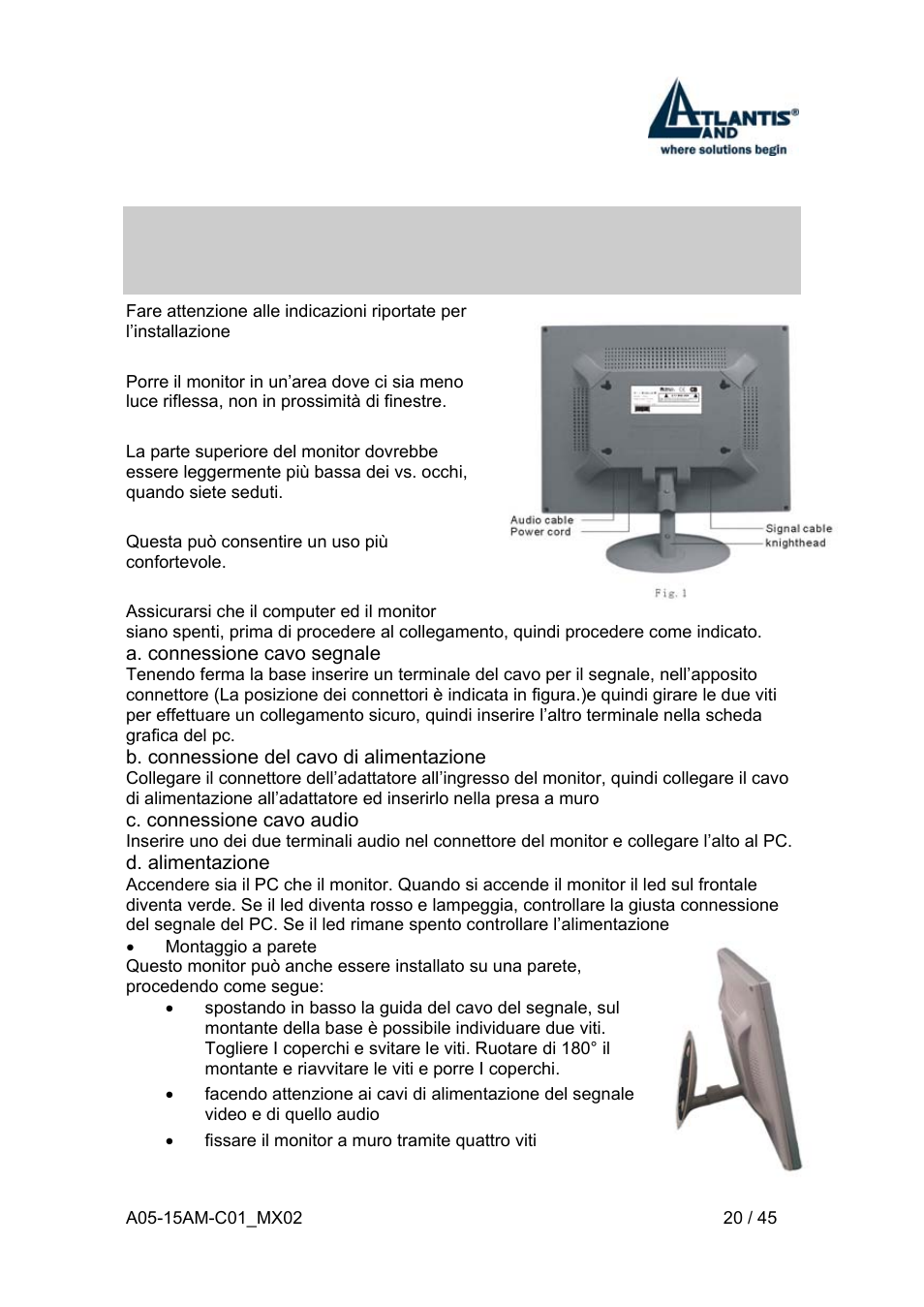 2 installazione, 1 introduzione | Atlantis Land I-See S 150 User Manual | Page 20 / 45