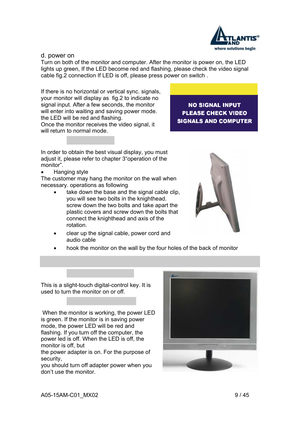 2 operations | Atlantis Land I-See S 150 User Manual | Page 9 / 45