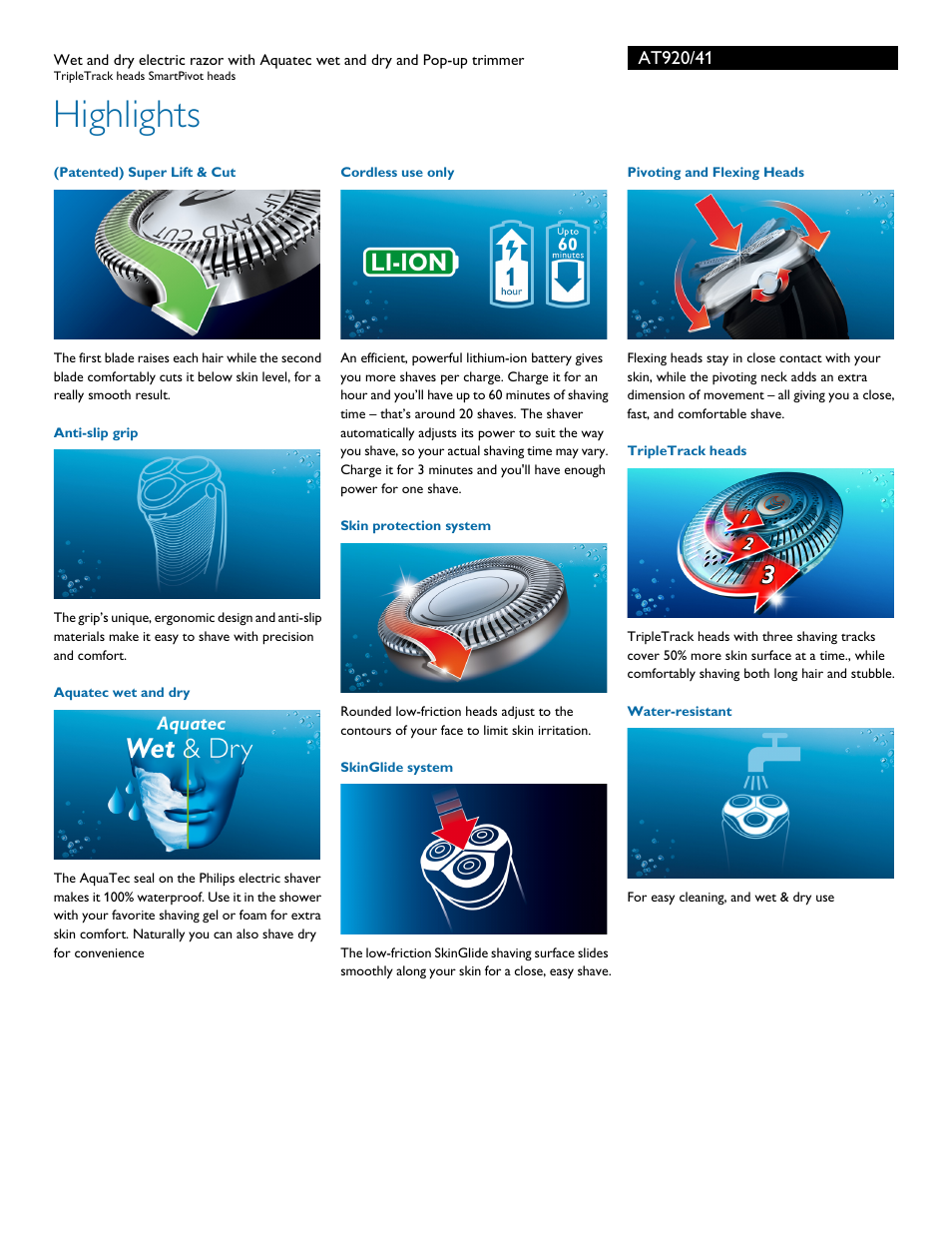 Highlights | Philips AT920-41 User Manual | Page 2 / 3