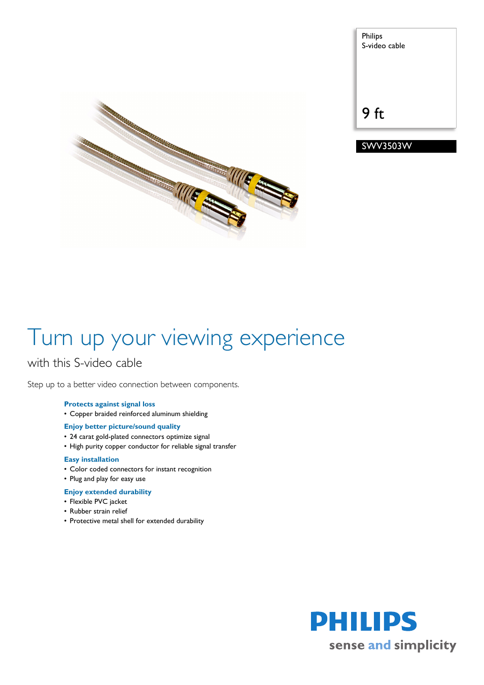 Philips SWV3503W-27 User Manual | 2 pages