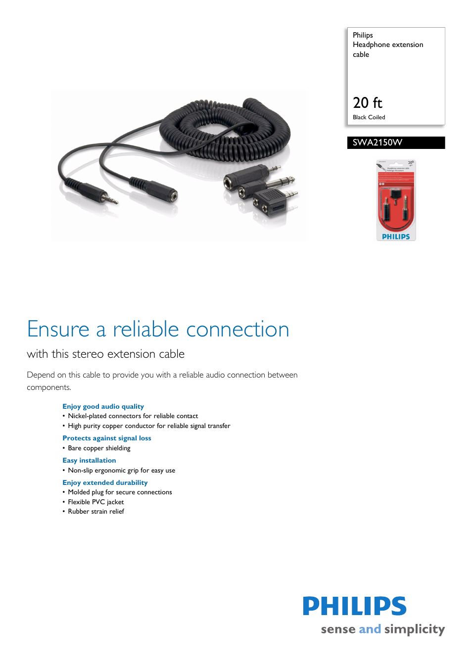 Philips SWA2150W-27 User Manual | 2 pages