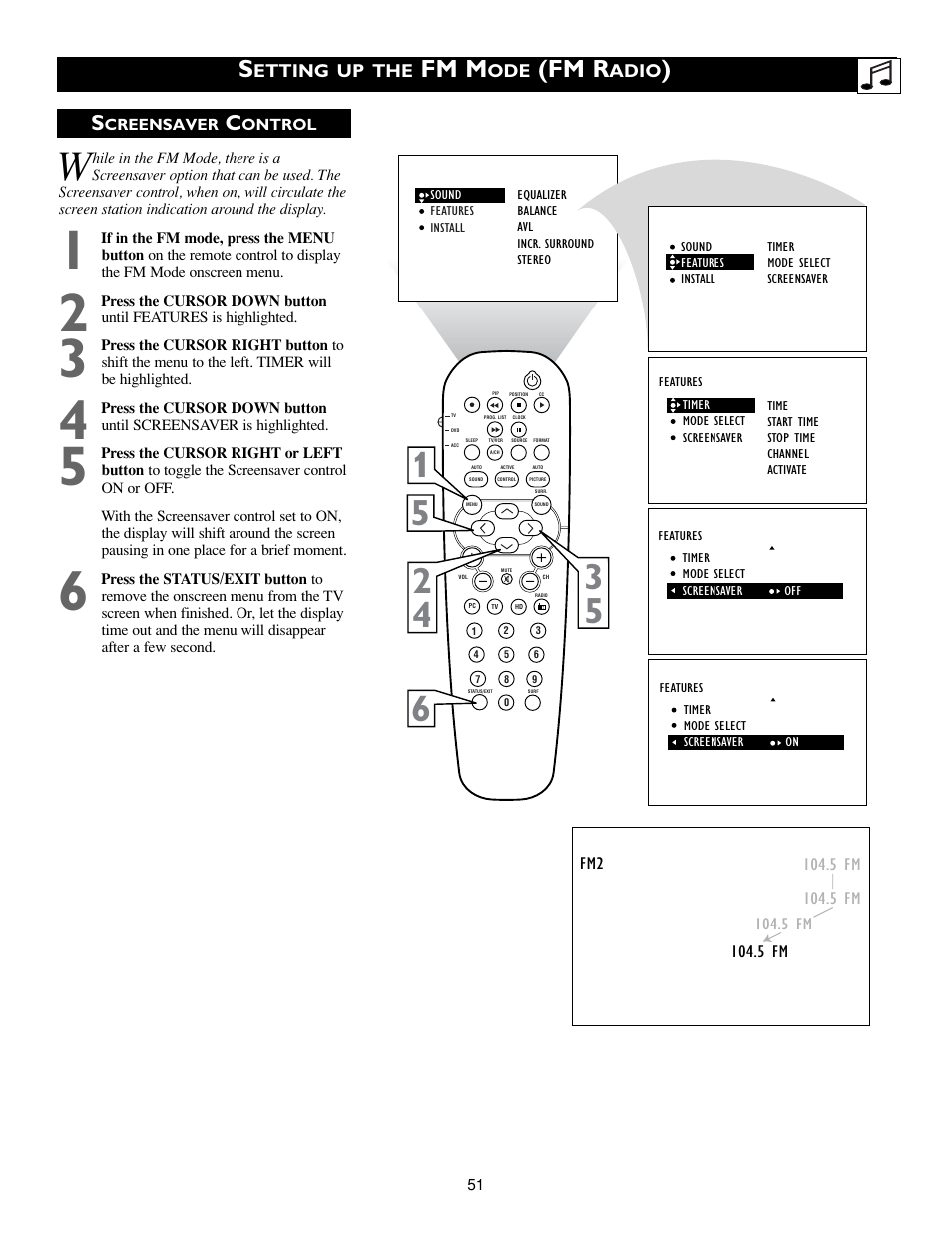 Fm m, Fm r | Philips Matchline Flat TV 15PF9945 15" LCD HDTV monitor with Crystal Clear III User Manual | Page 51 / 62