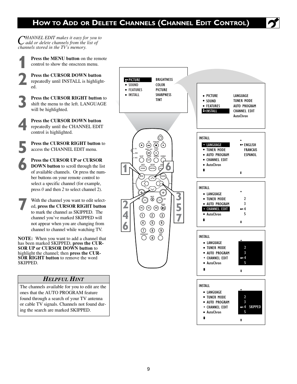 Philips Matchline Flat TV 15PF9945 15" LCD HDTV monitor with Crystal Clear III User Manual | Page 9 / 62