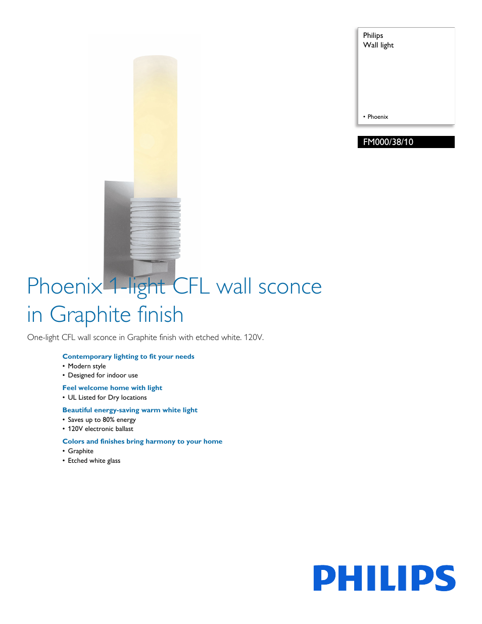 Philips FM0003810 User Manual | 2 pages