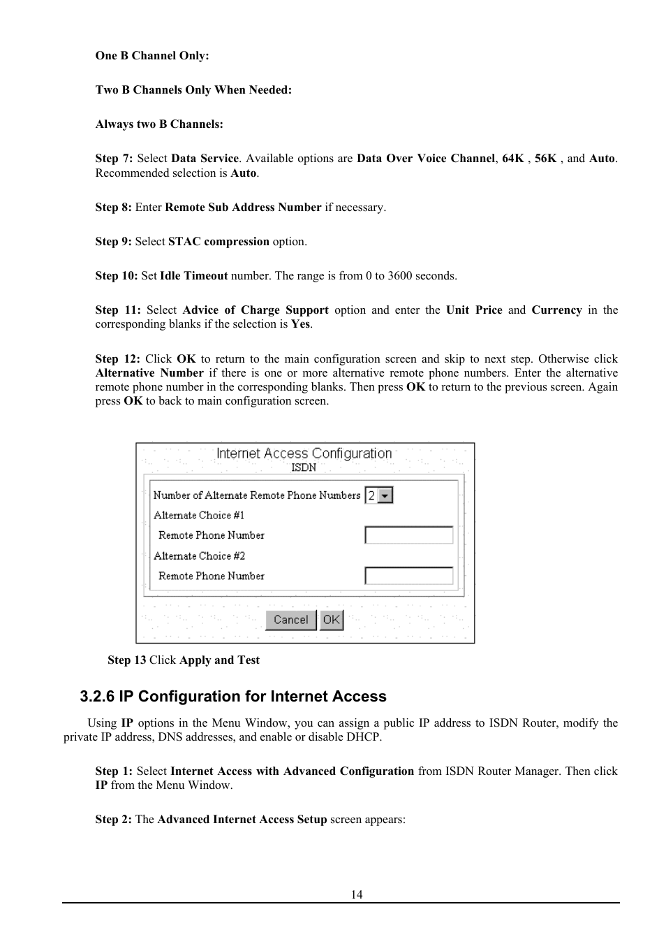 6 ip configuration for internet access | Atlantis Land ISDN Router with 10/100 LAN port ATLMMR MNE01 User Manual | Page 17 / 39