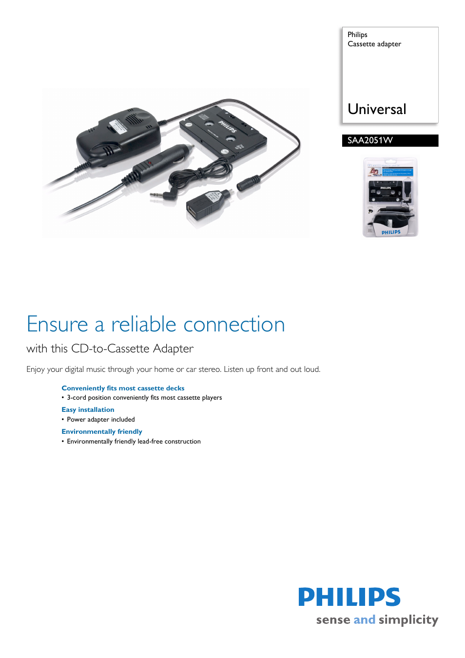 Philips SAA2051W-17 User Manual | 2 pages