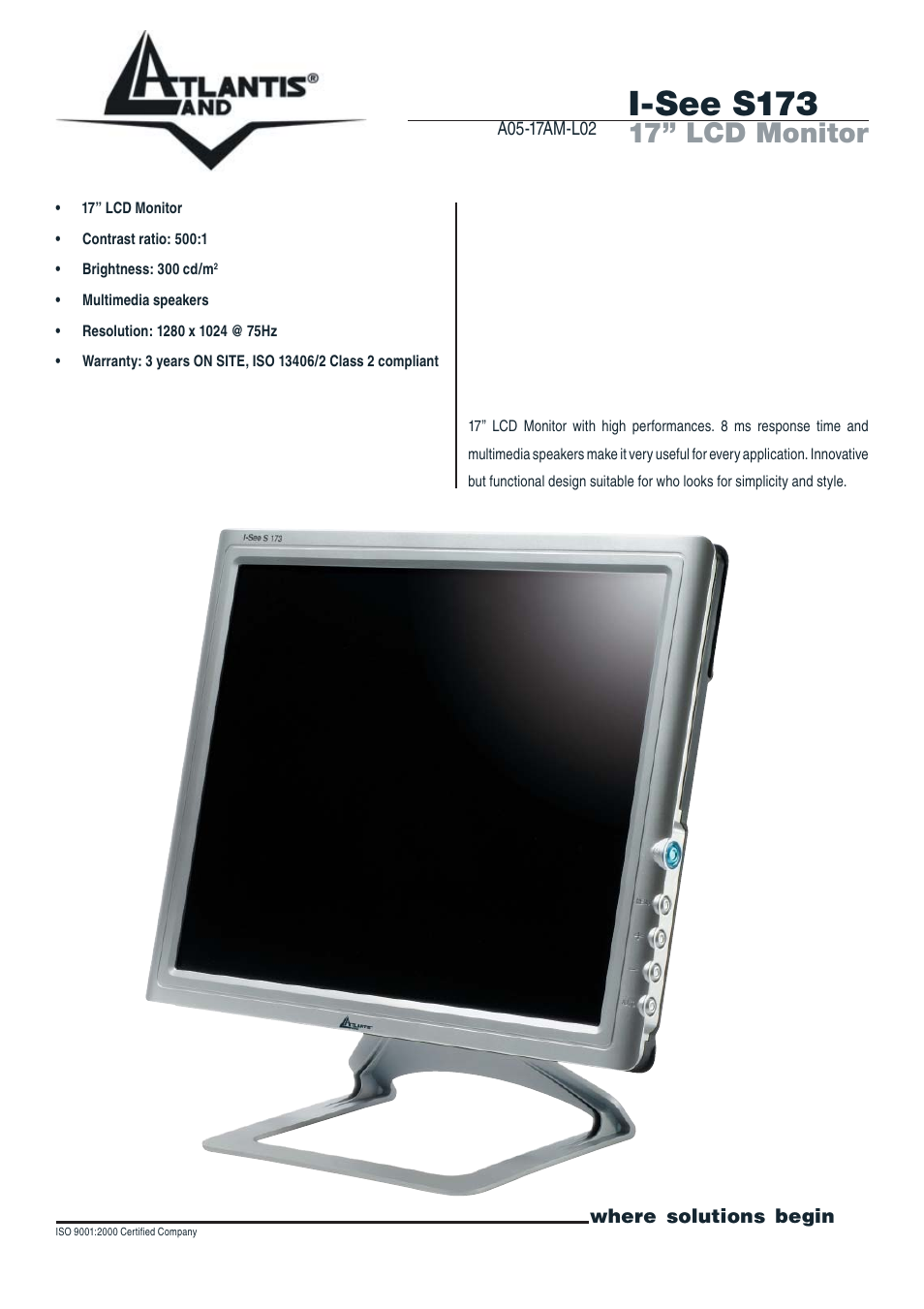 Atlantis Land A05-17AM-L02 User Manual | 2 pages