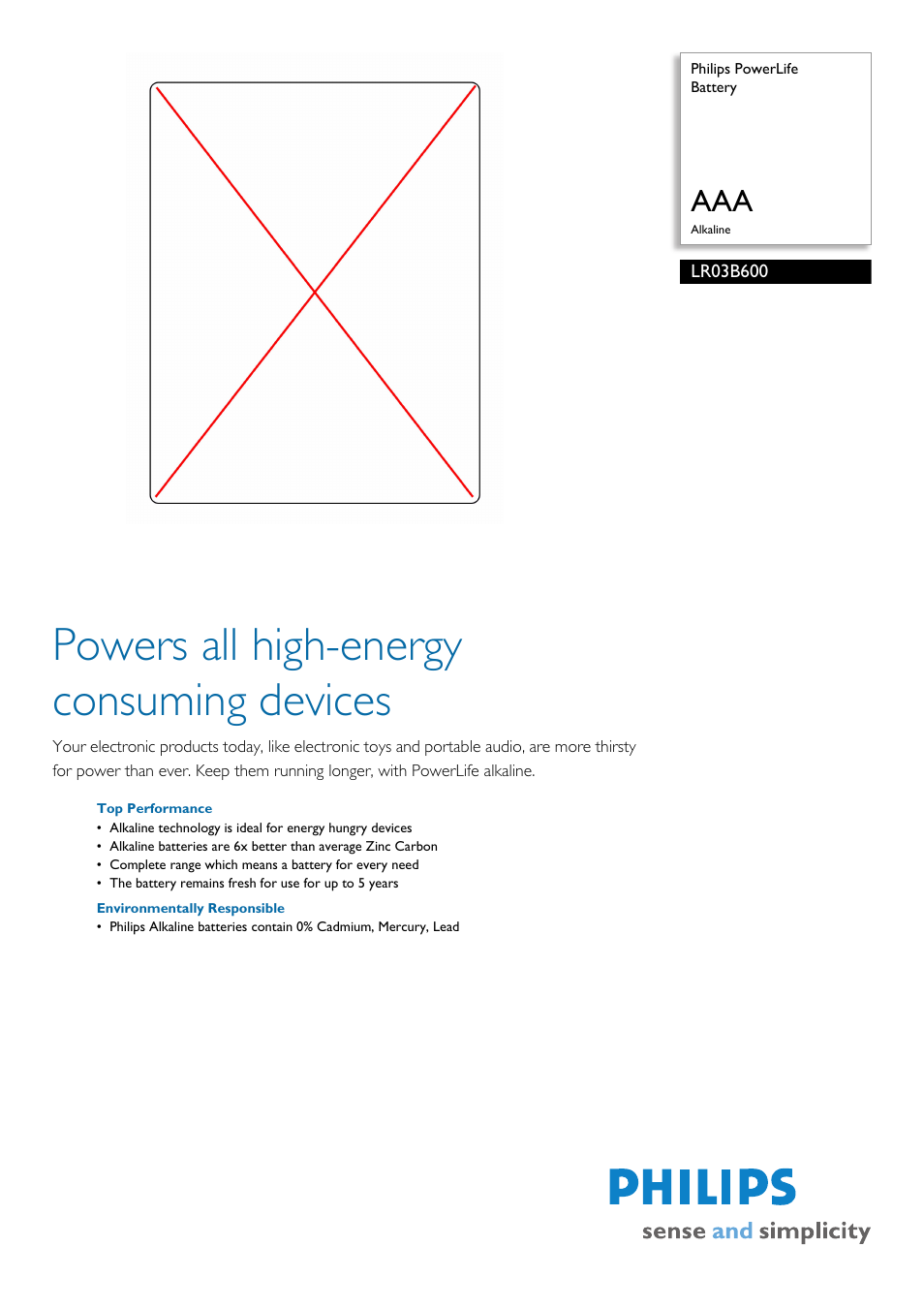 Philips LR03B600-00 User Manual | 2 pages