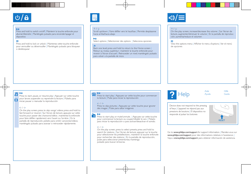 Help | Philips SA4VBE04KF-37 User Manual | Page 2 / 2