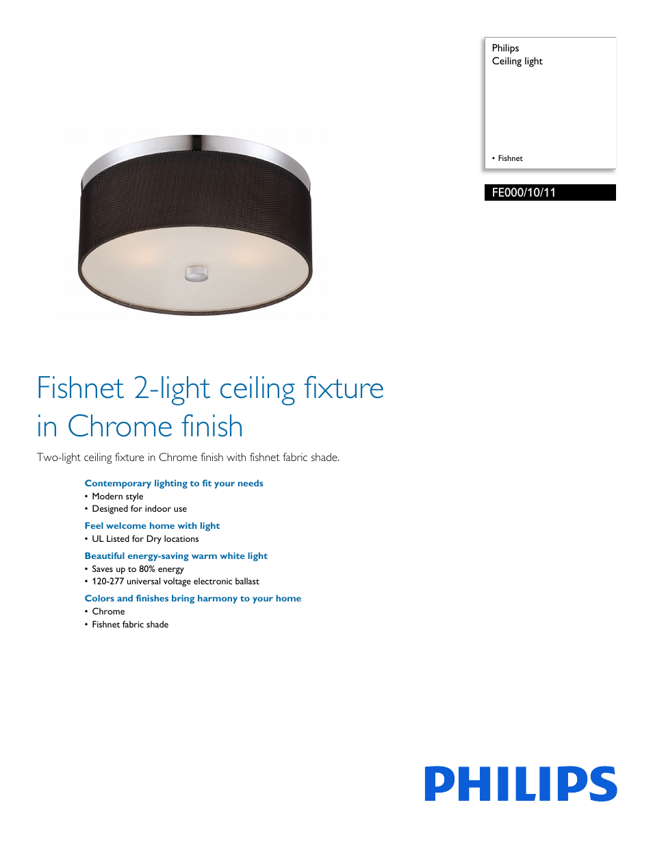 Philips FE0001011 User Manual | 2 pages