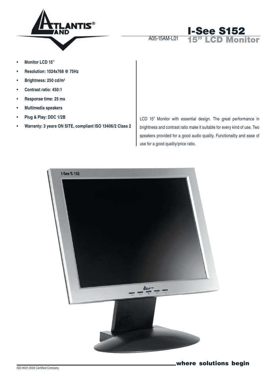Atlantis Land A05-15AM-L01 User Manual | 2 pages