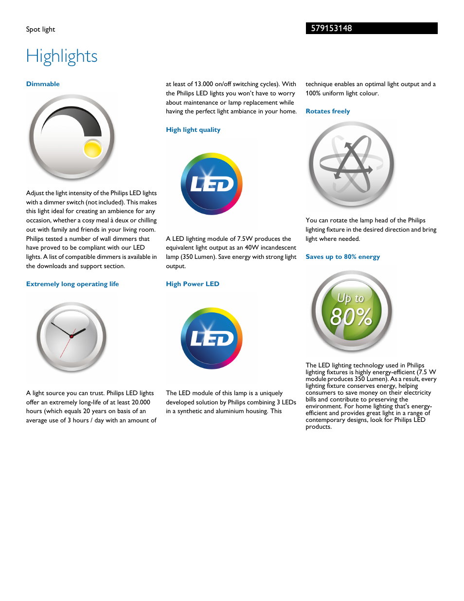 Highlights | Philips 579153148 User Manual | Page 2 / 3