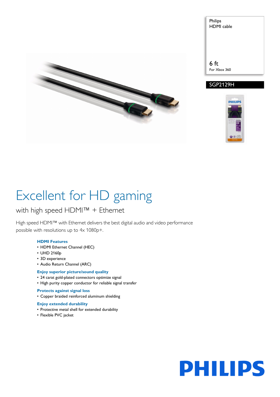Philips SGP2129H-17 User Manual | 2 pages