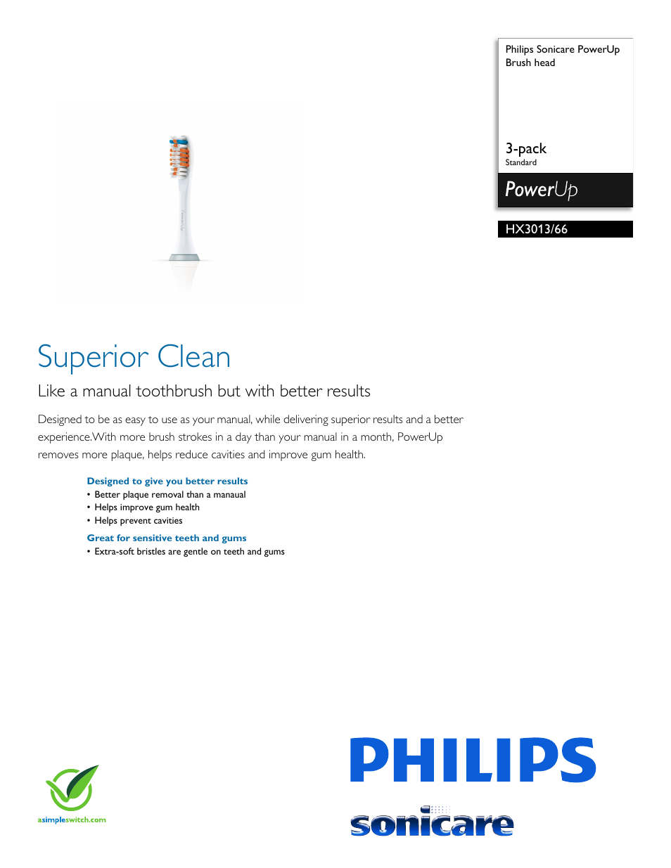 Philips HX3013-66 User Manual | 2 pages