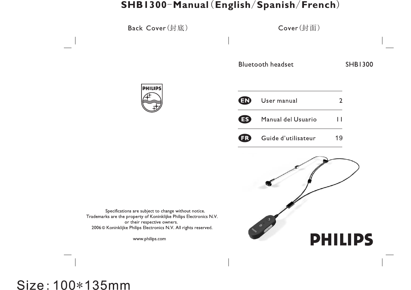 Philips SHB1300-27 User Manual | 13 pages