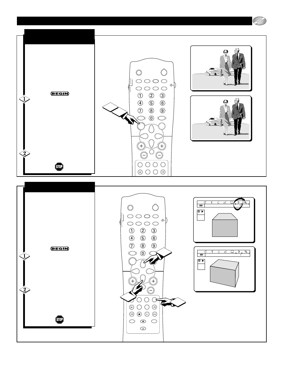 Dvd p, Perating the, Layer | Pecial, Eatures, Fantasic studios present, Itle, Hapter, Enus, Amera | Philips 27DV60S User Manual | Page 55 / 64