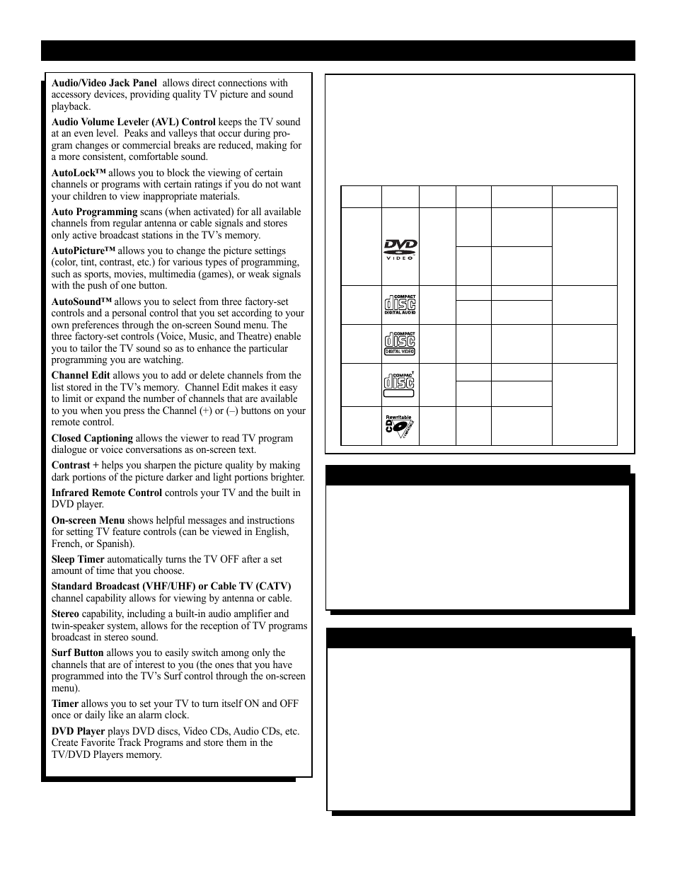 Eatures, Playable disc types, Isposal | Leaning, Iscs | Philips 27DV60S User Manual | Page 6 / 64