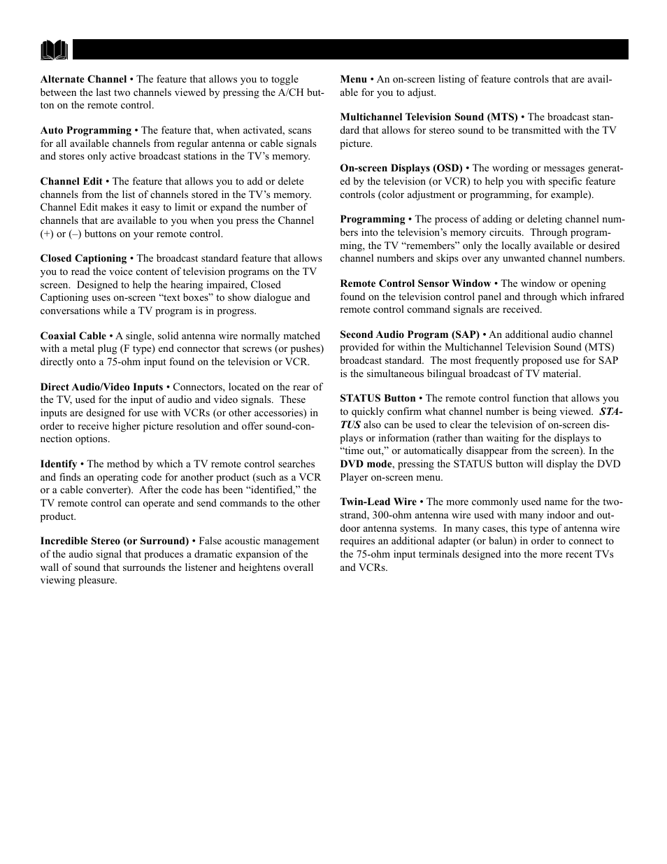 Lossary of, Elevision, Erms | Philips 27DV60S User Manual | Page 60 / 64